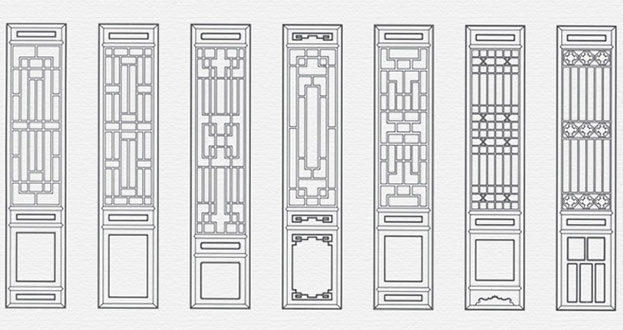 扎鲁特常用中式仿古花窗图案隔断设计图